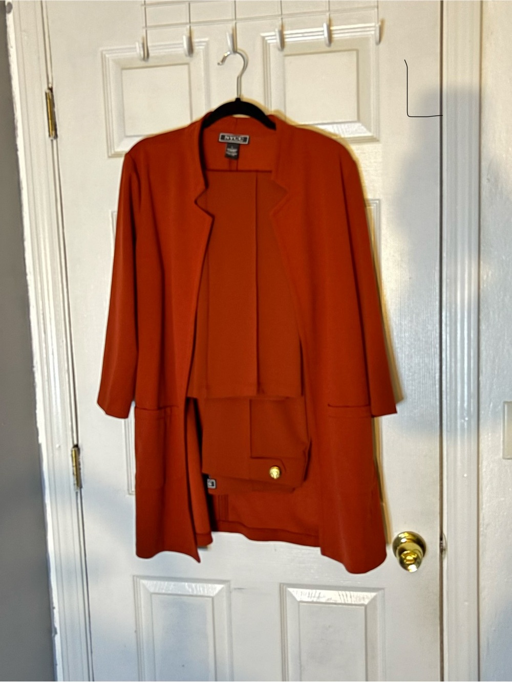 New York & Company Open-Front Blazer in Rust Orange
